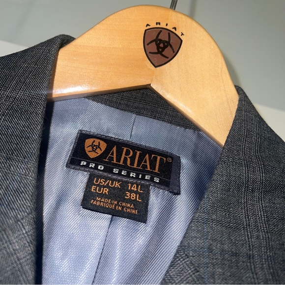 Ariat Pro Series Equestrian Riding Jacket Womens 14L, Grey Glen Plaid - Picture 3 of 14